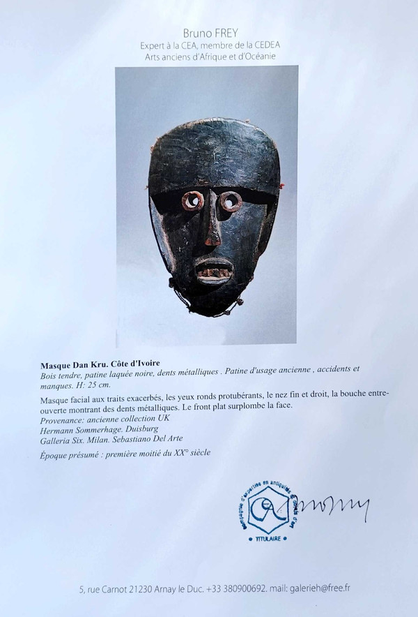 Dan-kru-Maske, Elfenbeinküste