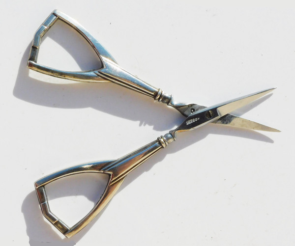 Art Deco Silver Sewing Set Early 20th Century Scissors Needle Case