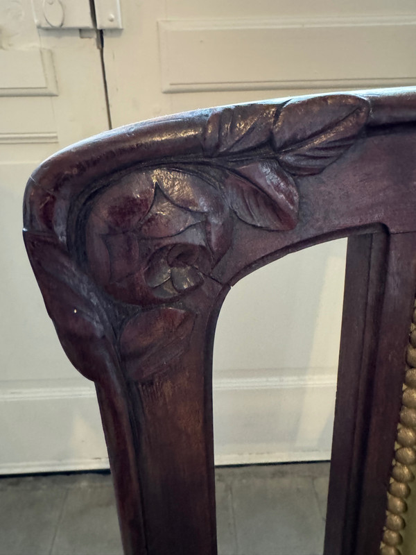 Coppia di poltrone Art Nouveau in mogano