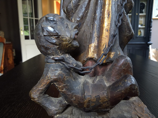 Rara scultura di San Bartolomeo del XIV secolo. Spagna.