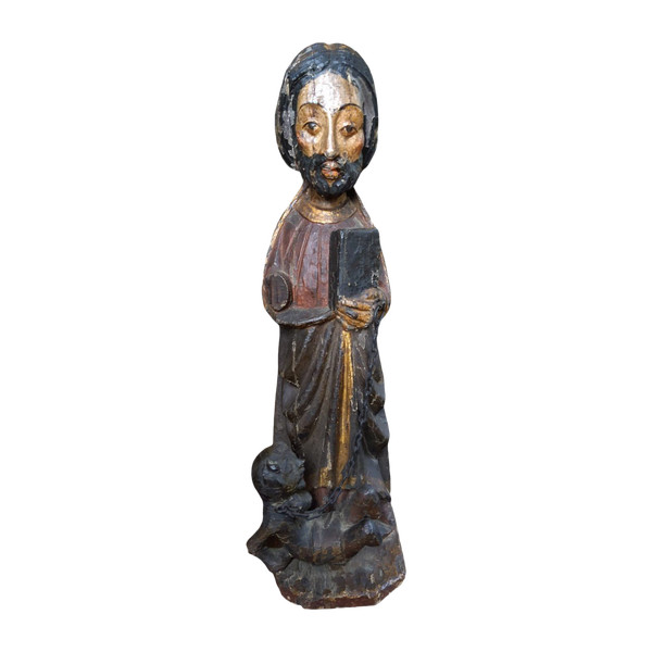 Rara scultura di San Bartolomeo del XIV secolo. Spagna.