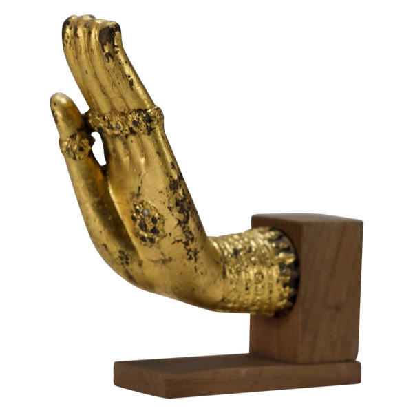 Mano di Buddha in bronzo dorato