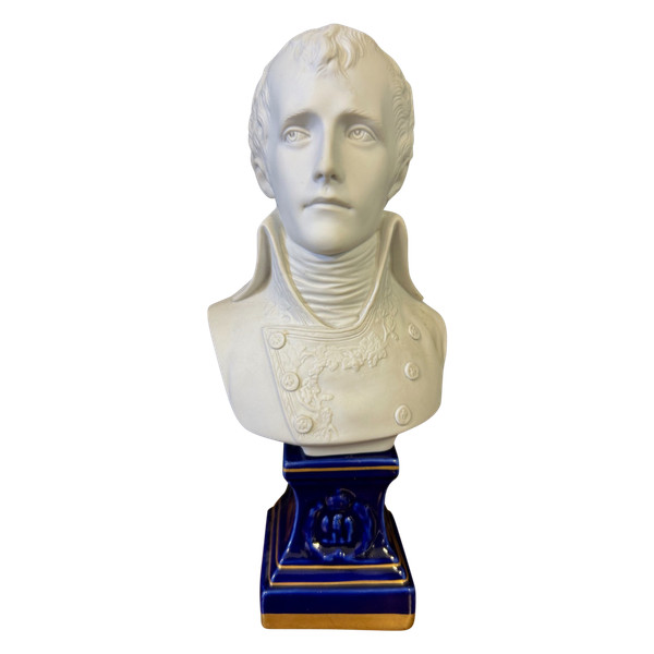 Busto del Primo Console Napoleone Bonaparte in porcellana di biscuit - Impero