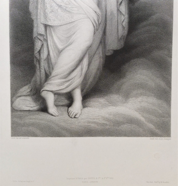 Nébé Deesse De La Jeunesse Gravure eau-forte  d'après Ary Scheffer 19ème