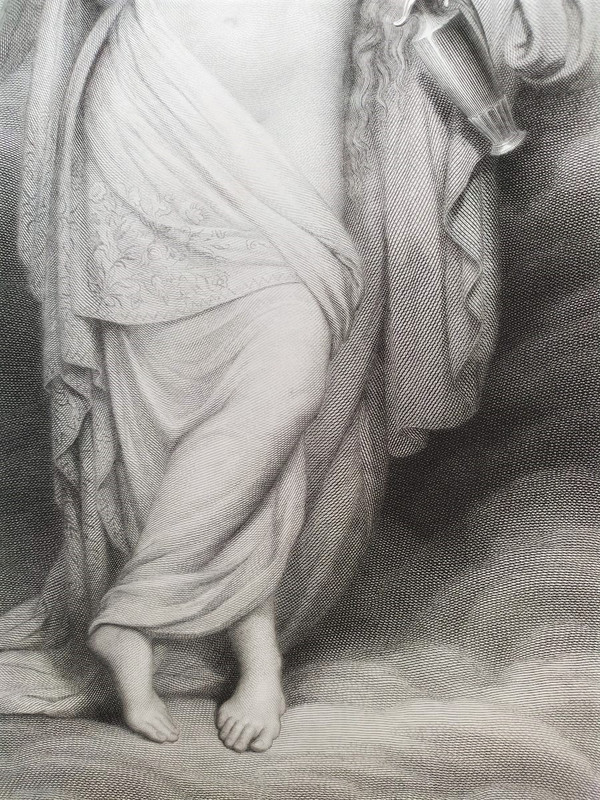 Nébé Deesse De La Jeunesse Gravure eau-forte  d'après Ary Scheffer 19ème