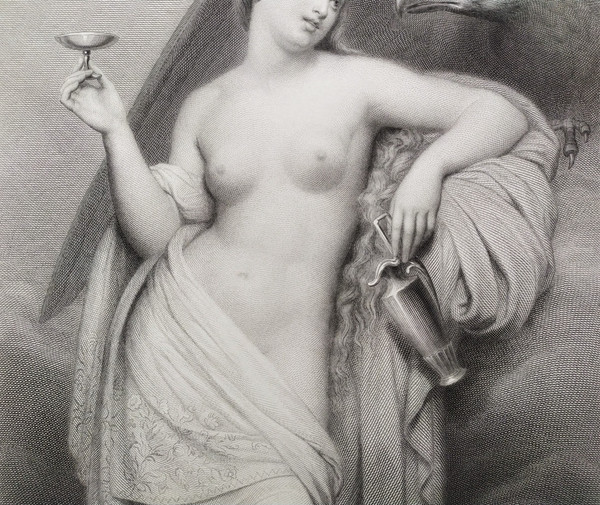 Nébé Deesse De La Jeunesse Gravure eau-forte  d'après Ary Scheffer 19ème