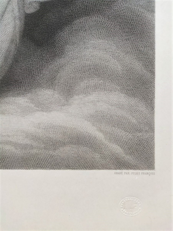 Nébé Deesse De La Jeunesse Gravure eau-forte  d'après Ary Scheffer 19ème
