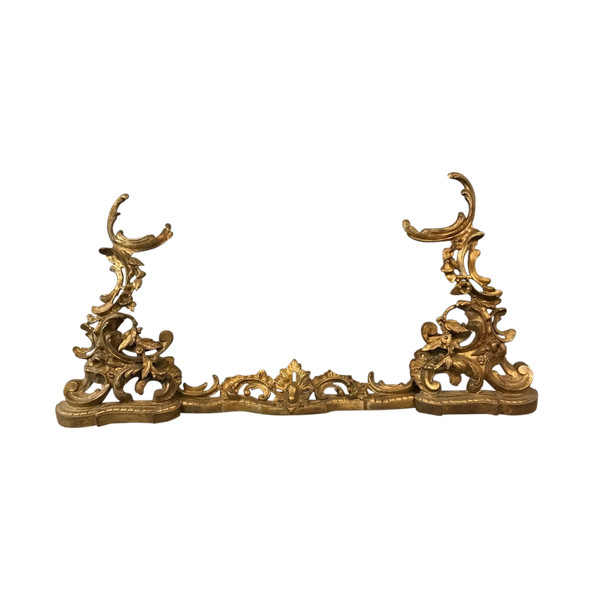 Louis XV style bronze mantel bar from the 19th century