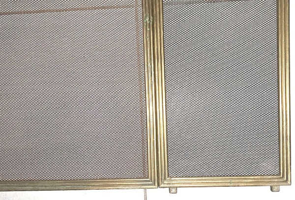 Triptychon Kaminfeuer Messingrahmen Herkunft Italien Mitte 20.