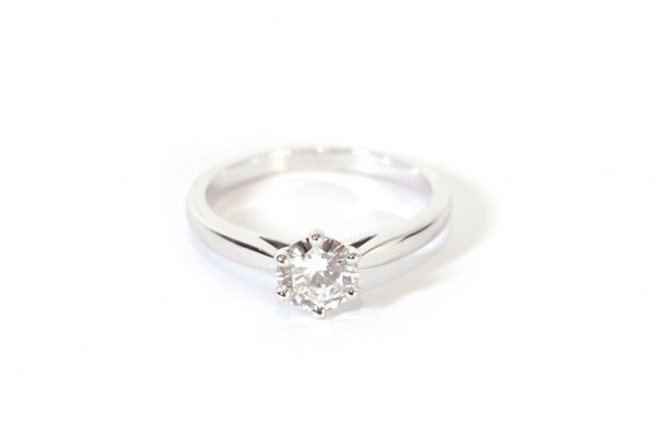 Anello solitario con diamante da 0,70 carati in oro 18 carati , anello solitario, matrimonio, diamante taglio brillante