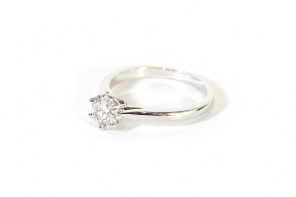 Anello solitario con diamante da 0,70 carati in oro 18 carati , anello solitario, matrimonio, diamante taglio brillante
