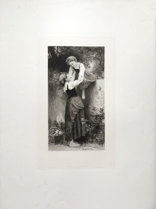 Gravure d'Après William Bouguereau Les Petites Maraudeuses Eau- forte 19ème