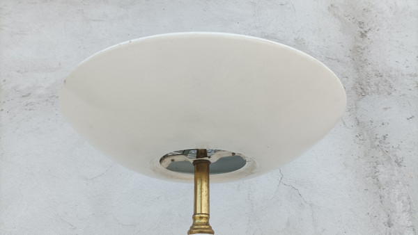 Halogen floor lamp from the 60s in marble ceramic and brass