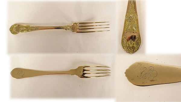 Posate 4PZ Argento Vermeil Vecchio Vital-Antoine Cardeilhac Impero 19°