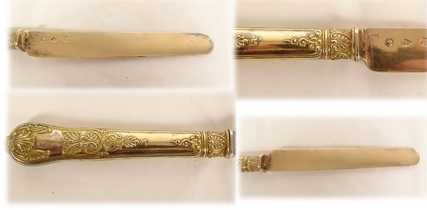 Posate 4PZ Argento Vermeil Vecchio Vital-Antoine Cardeilhac Impero 19°