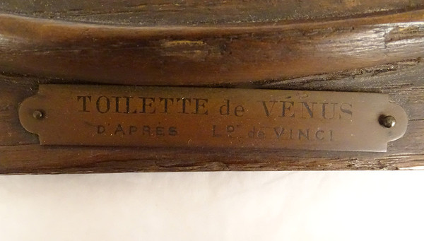 Paire Panneaux Bois Sculpté Toilette Naissance Vénus De Vinci Servet XXème