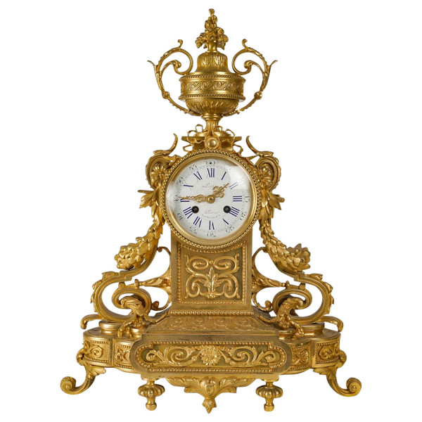 A Louis XVI Style Gilt Bronze Clock, 19th Century