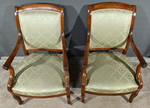 Coppia di Poltrone con Croci in Mogano, Epoca Restauro – Inizio XIX Secolo