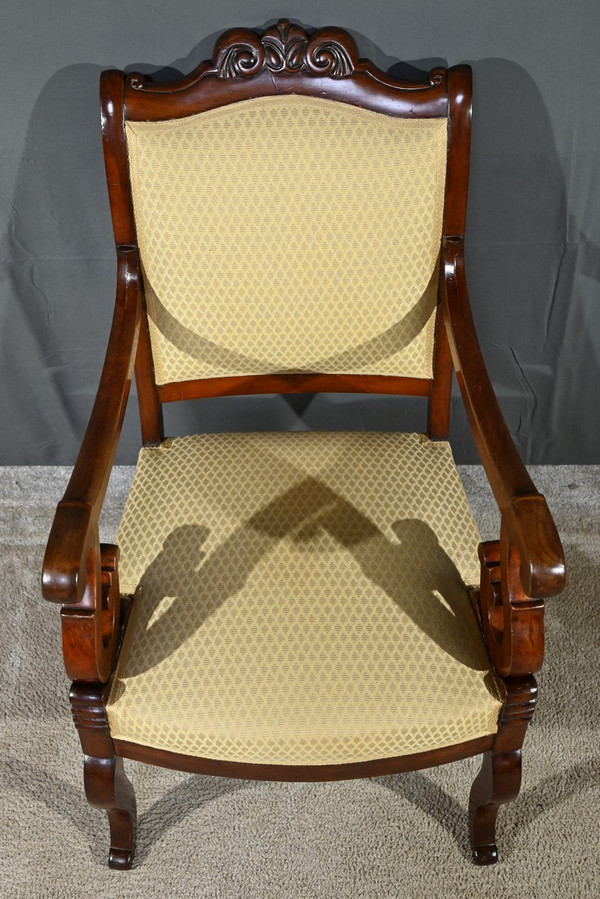 Fauteuil de Bureau en Acajou, époque Restauration – Début XIXe
