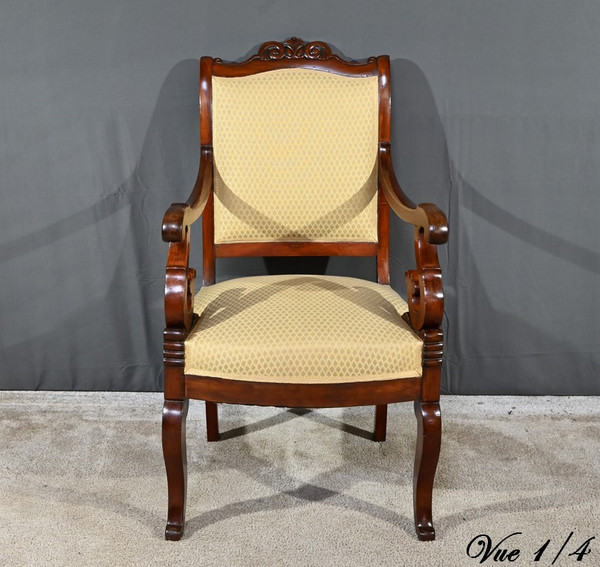 Fauteuil de Bureau en Acajou, époque Restauration – Début XIXe