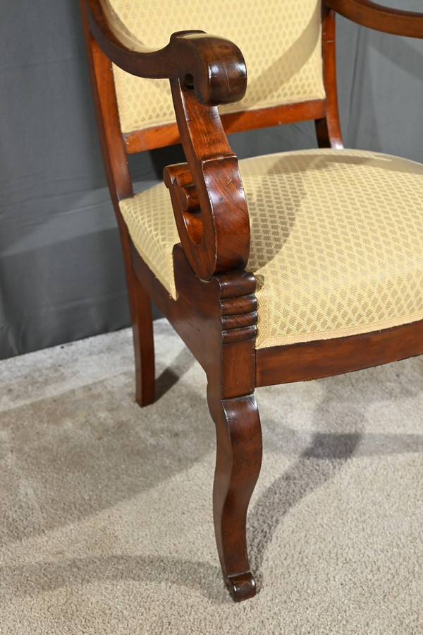 Fauteuil de Bureau en Acajou, époque Restauration – Début XIXe