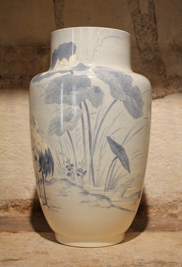 Large earthenware vase from Lunéville (Keller and Guérin) circa 1900-1920