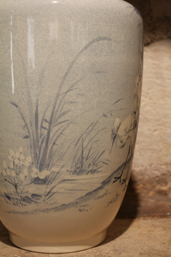 Large earthenware vase from Lunéville (Keller and Guérin) circa 1900-1920