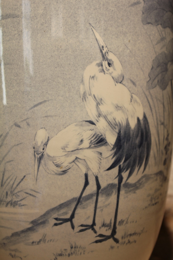 Large earthenware vase from Lunéville (Keller and Guérin) circa 1900-1920