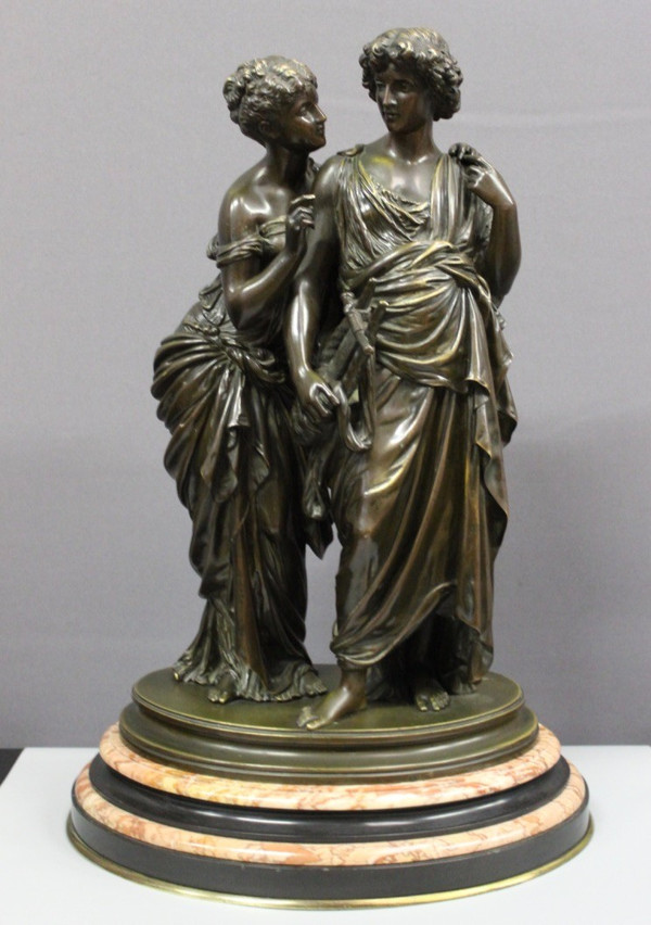 Bronze Orpheus And Eurydice After Hippolyte Moreau Late 19th Century