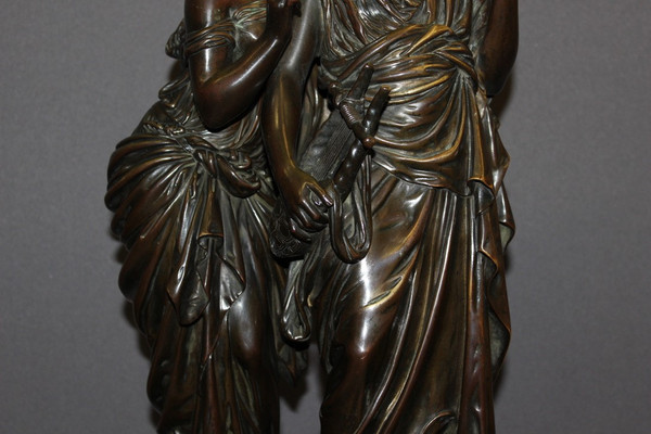 Bronze Orpheus And Eurydice After Hippolyte Moreau Late 19th Century