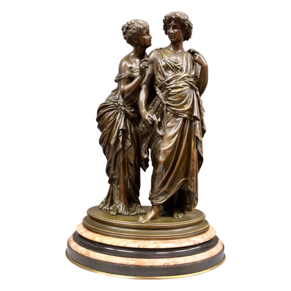 Bronze Orpheus And Eurydice After Hippolyte Moreau Late 19th Century