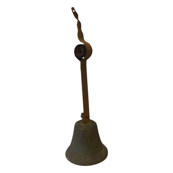 Cloche de portail ancienne en bronze et fer d'époque 19 ème 