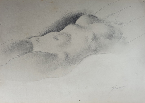 Wilhelm GIMMI - Studie einer länglichen nackten Gemme