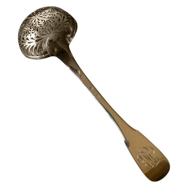 Solid silver shaker.