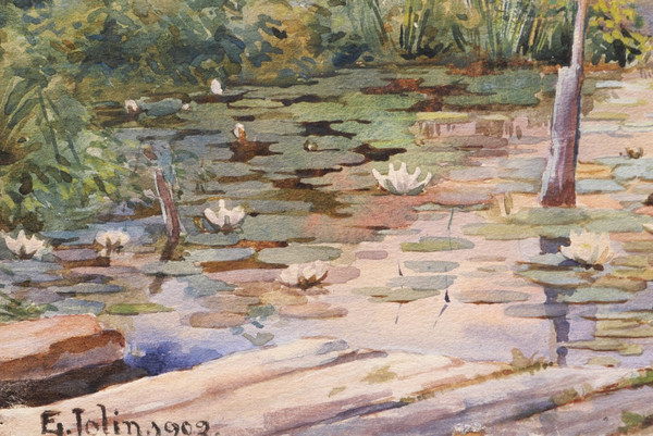 Ellen JOLIN, Water lily pond, perhaps in Saint-Cucufa