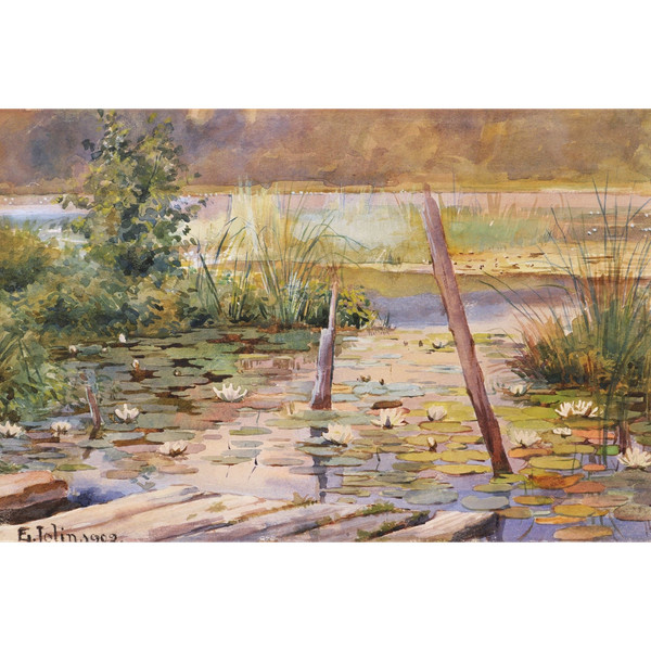 Ellen JOLIN, Water lily pond, perhaps in Saint-Cucufa