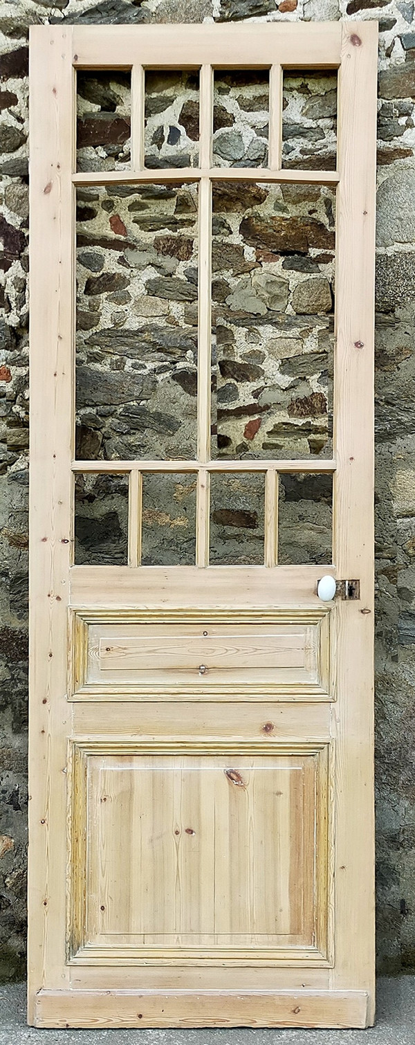 Series Of 6 Old Glass Doors Showcase Library Partition