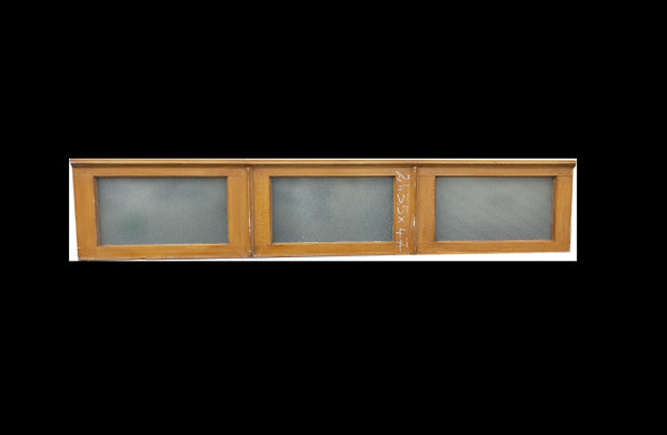 Series Of 6 Old Glass Doors Showcase Library Partition