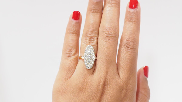 Anello bicolore in oro e diamanti
