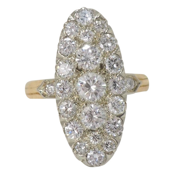 Anello bicolore in oro e diamanti