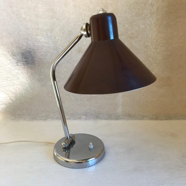Schreibtischlampe aus Metall und Chrom, Italien 1950er Jahre