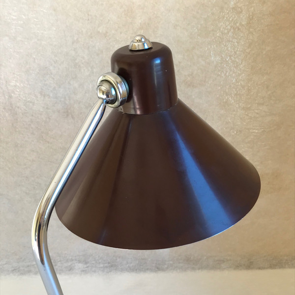 Schreibtischlampe aus Metall und Chrom, Italien 1950er Jahre