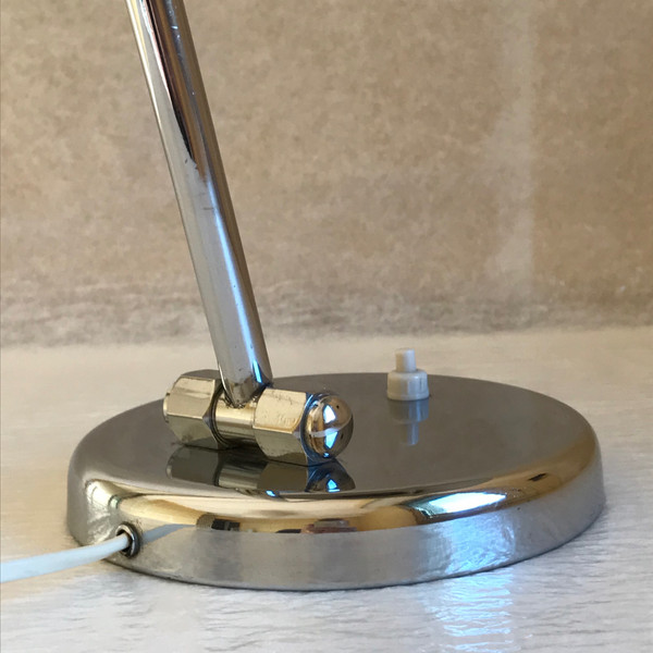 Schreibtischlampe aus Metall und Chrom, Italien 1950er Jahre