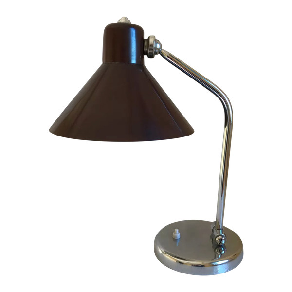 Schreibtischlampe aus Metall und Chrom, Italien 1950er Jahre