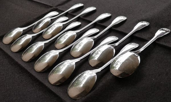 12 individual Ravinet Denfert ice cream spoons Shell model