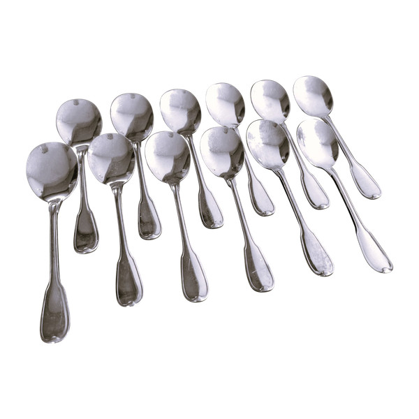 12 individual Ravinet Denfert ice cream spoons Shell model