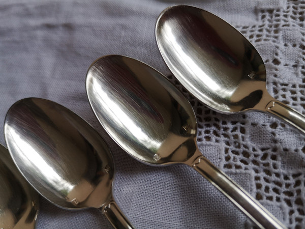 6 silver-plated mocha spoons shell model goldsmith Orbrille