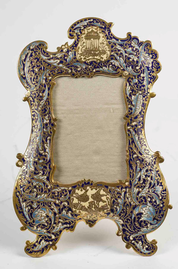 Un Cadre Photo En Bronze Cloisonné Fin XIXème Siècle 