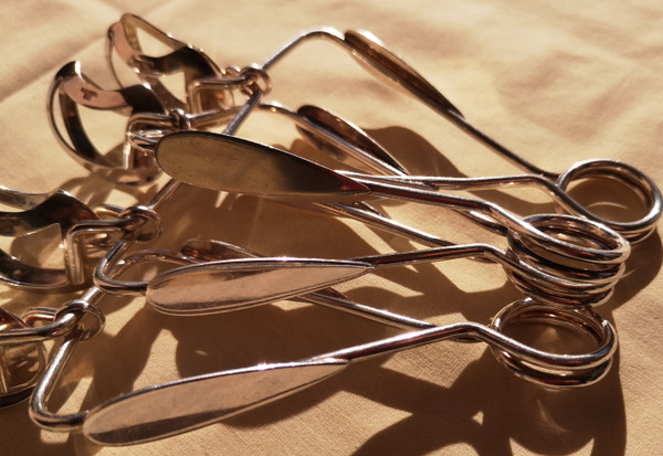 4 Christofle snail clips in silver metal