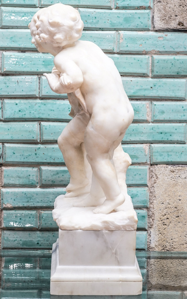 COPPIA DI BAMBINI marmo alabastro